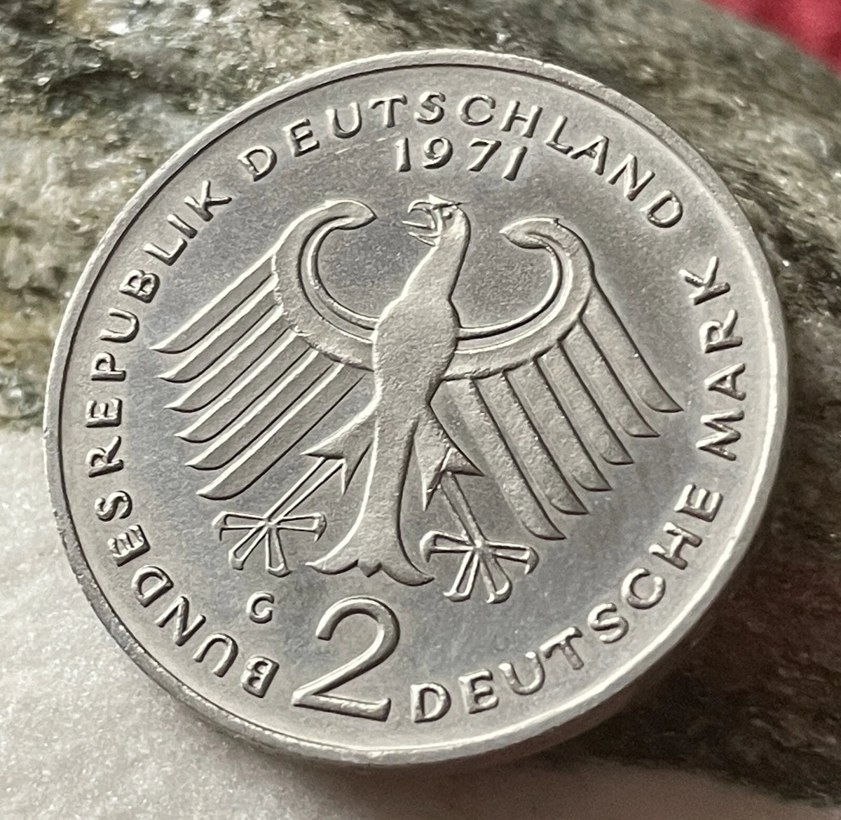 2 Deutsche Mark 1971 G | Bundesrepublik Deutschland | Konrad Adenauer | Kupfer-Nickel Gedenkmünze | vorzüglich