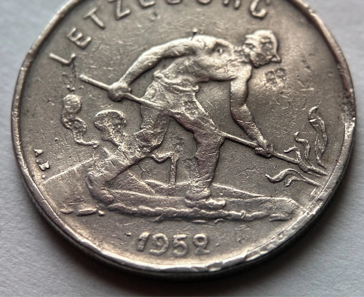 1 Franc 1952 | Luxemburg | „Feierstëppler“ | Großherzogin Charlotte | Kupfer-Nickel-Münze | schön