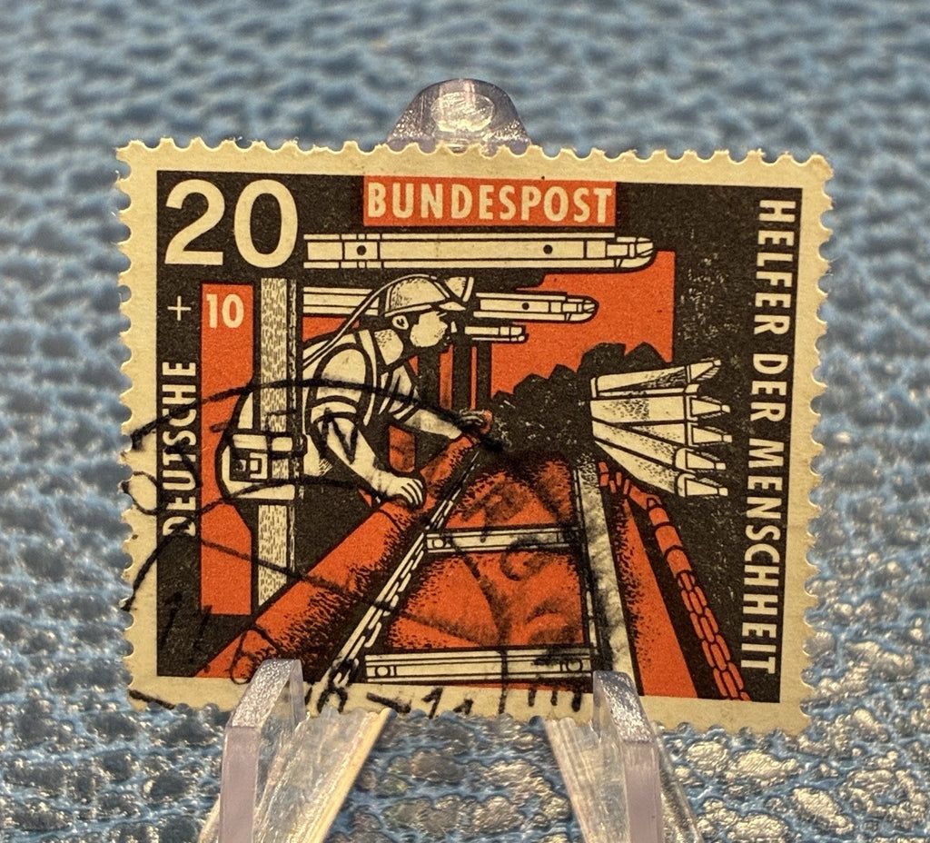 Deutsche Bundespost 1957 | 20+10 Pfennig | Helfer der Menschheit Bergarbeiter | gestempelt | Briefmarke