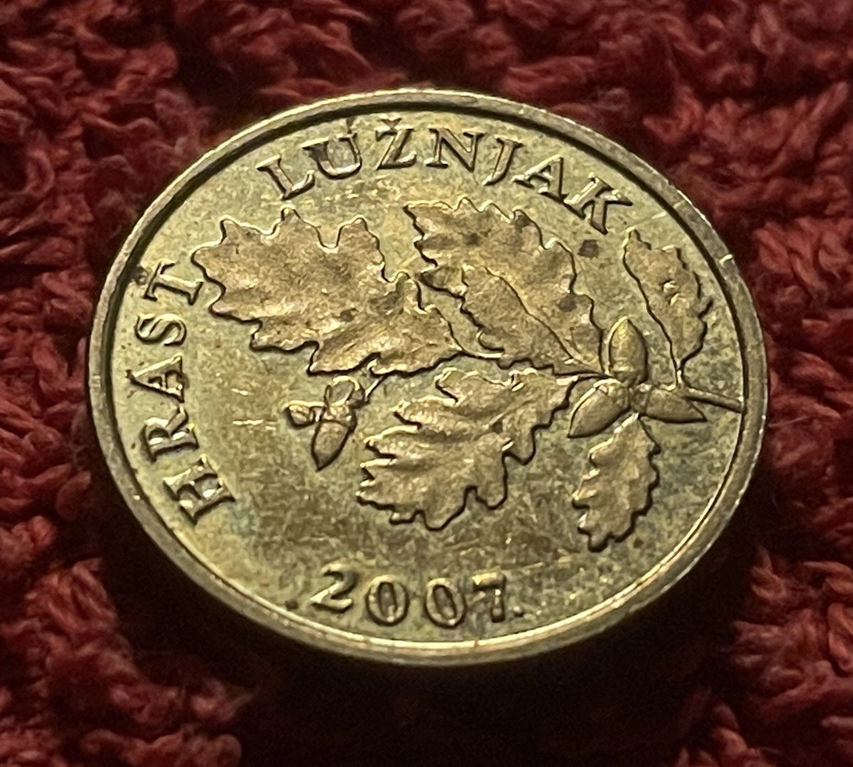 5 Lipa 2007 | Kroatien | Hrast Lužnjak | Eichenlaub | Vermessingter Stahl Münze | schön