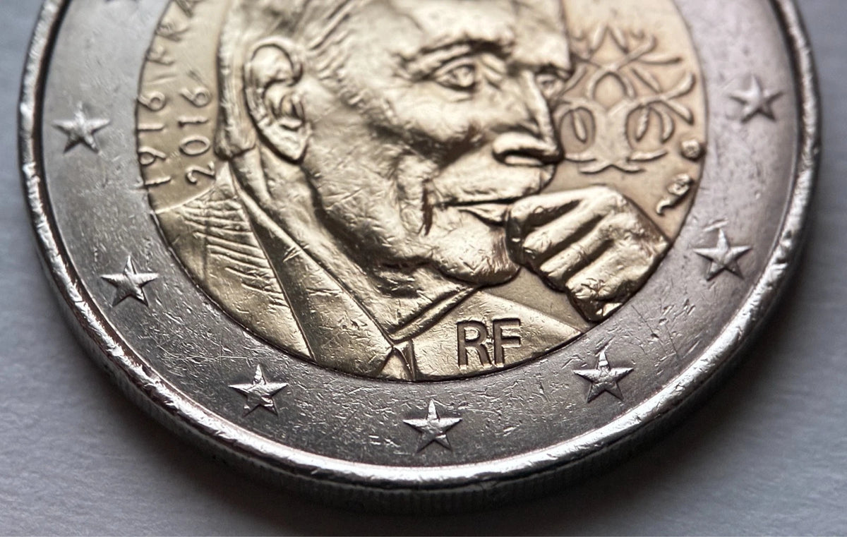 2 Euro 2016 | Frankreich | 100. Geburtstag von François Mitterrand | Bi-Metall Gedenkmünze | schön