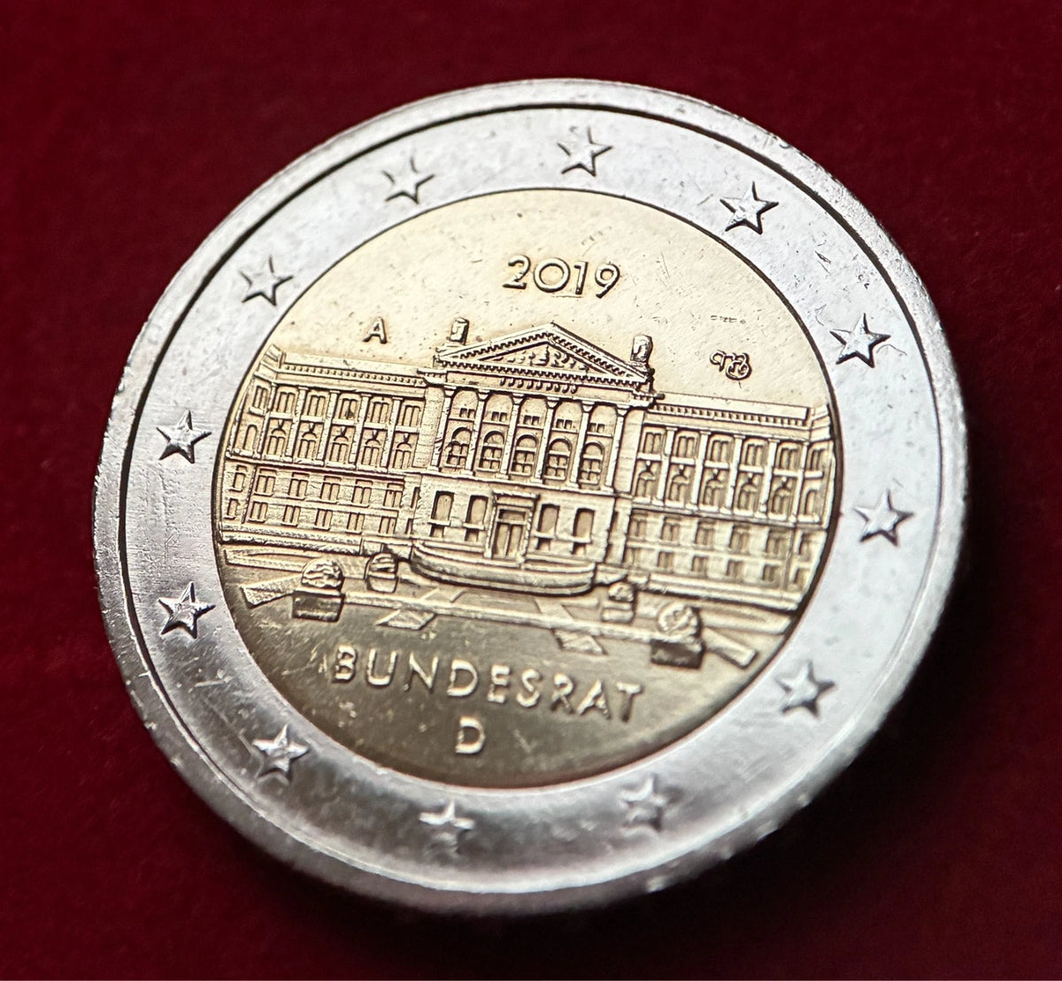 2 Euro 2019 A | Deutschland | 70 Jahre Bundesrat | Bi-Metall Gedenkmünze | schön