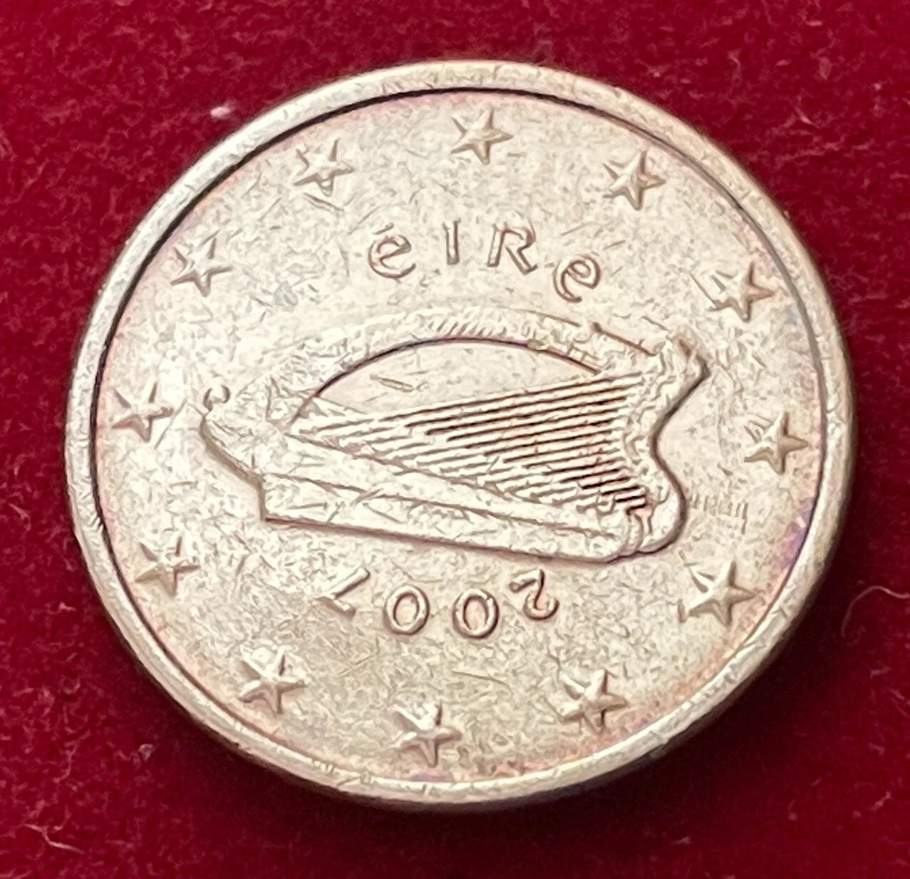 1 Cent 2007 | Irland | Harfe | Verkupferter Stahl Münze
