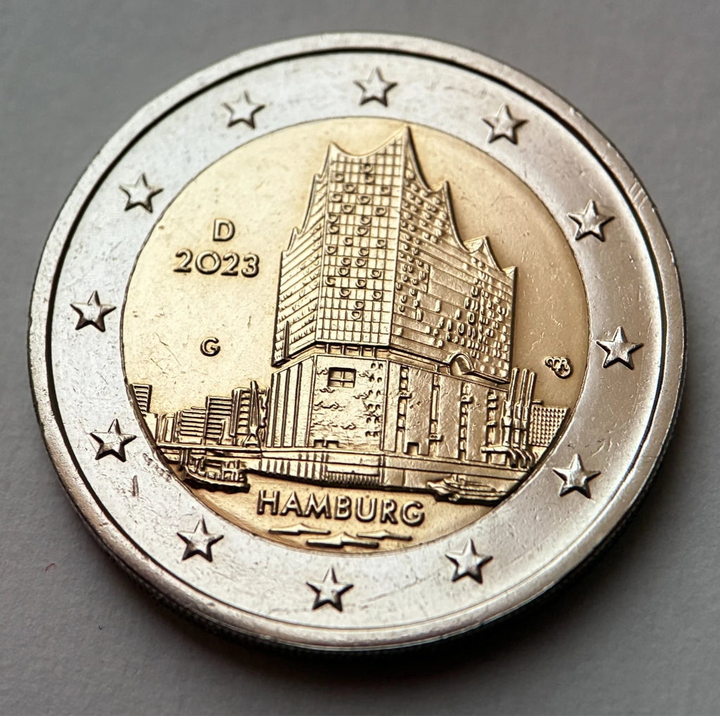 2 Euro 2023 G | Deutschland | Hamburg | Elbphilharmonie | Bundesländerserie | Bi-Metall Münze