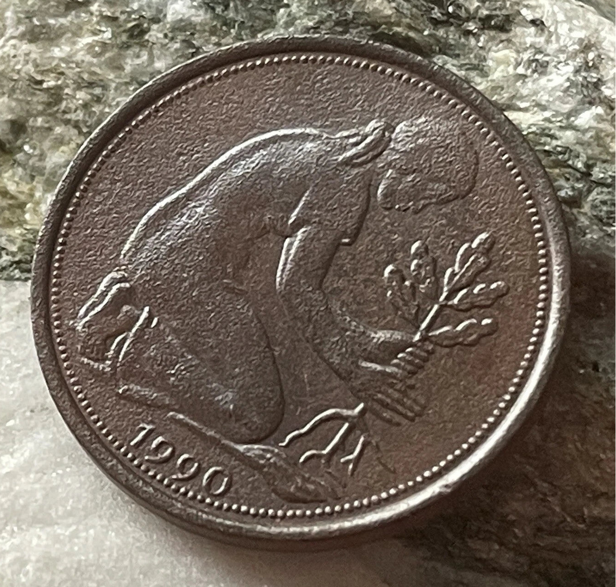 50 Pfennig 1990 J | Bundesrepublik Deutschland (BRD) | Eichenpflanzerin | Kupfer-Nickel Münze | schön