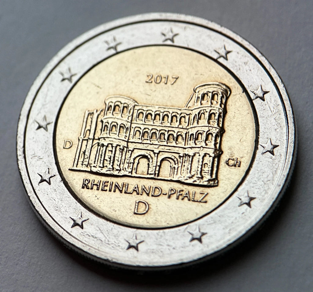 2 Euro 2017 D | Deutschland | Porta Nigra, Trier, Rheinland-Pfalz | Bundesländer-Serie | Bi-Metall Münze | schön