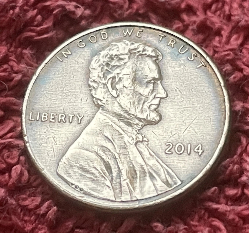 1 Cent 2014 USA | Lincoln Cent | Union Shield | Verkupfertes Zink | Sammlermünze