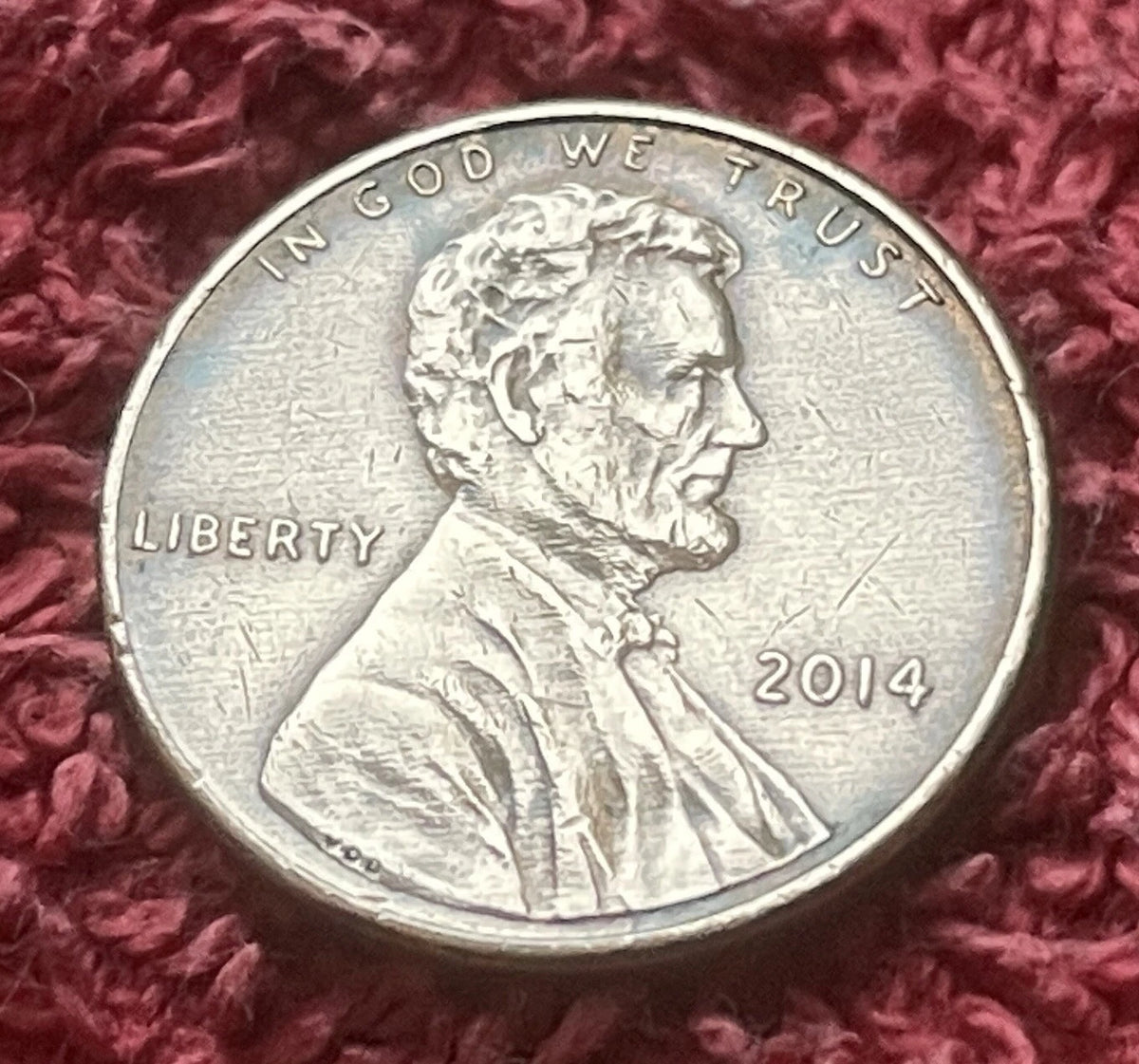 1 Cent 2014 USA | Lincoln Cent | Union Shield | Verkupfertes Zink | Sammlermünze