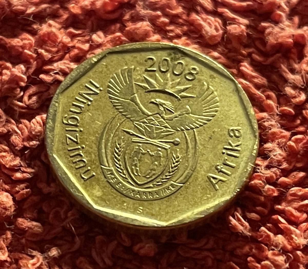 10 Cent 2008 | Südafrika | Calla-Blume & Wappen | Verbronzter Stahl Münze