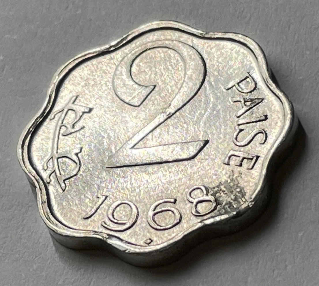 2 Paise 1968 | Indien | Asoka-Löwenkapitell | Münze aus Aluminium | schön