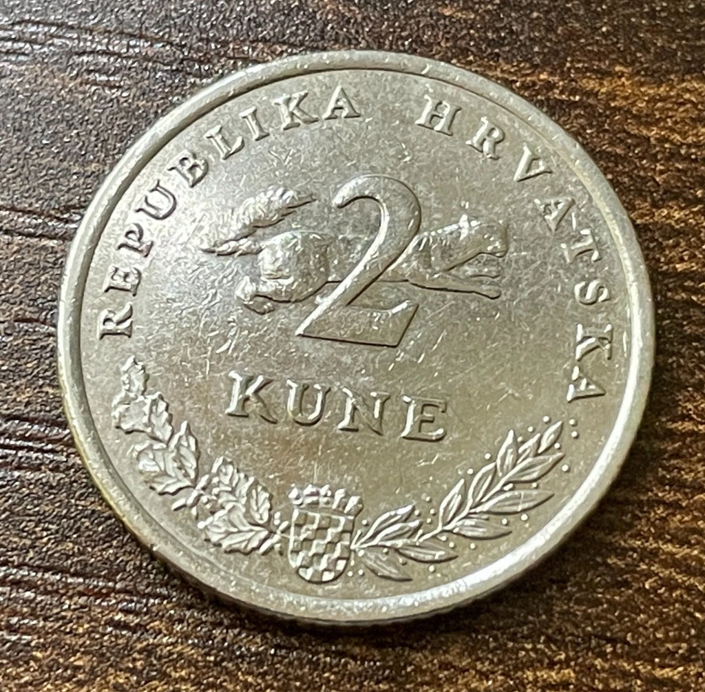 2 Kune 2015 | Kroatien | Marder & Thunfisch | Münze aus Kupfer-Zink-Nickel | schön