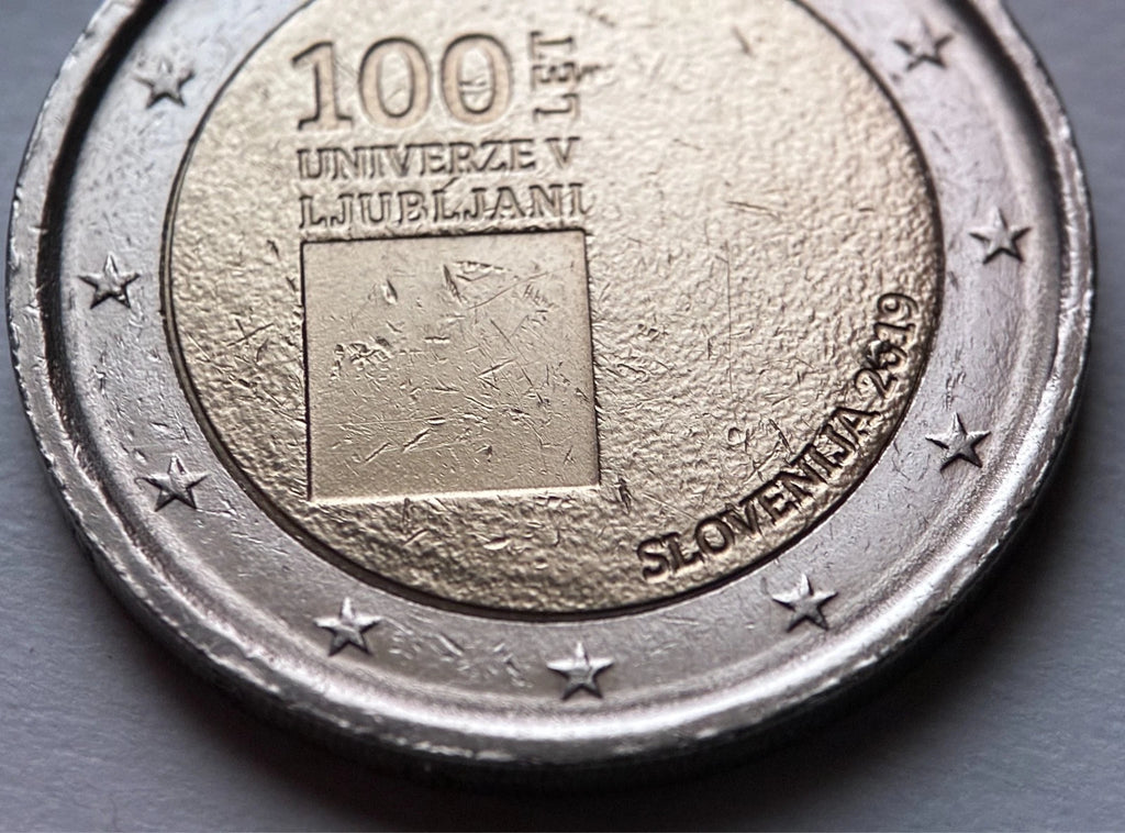 2 Euro 2019 | Slowenien | 100 Jahre Universität Ljubljana | Bi-Metall Gedenkmünze | schön