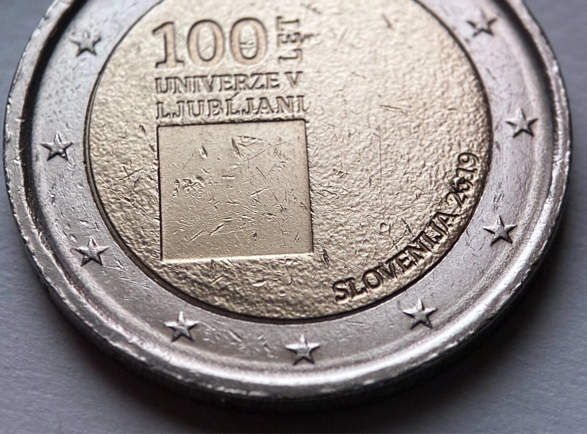 2 Euro 2019 | Slowenien | 100 Jahre Universität Ljubljana | Bi-Metall Gedenkmünze | schön