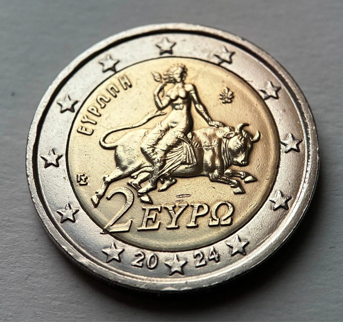 2 Euro 2024 | Griechenland | Raub der Europa | ΕΥΡΩΠΗ | Bi-Metall Münze | schön