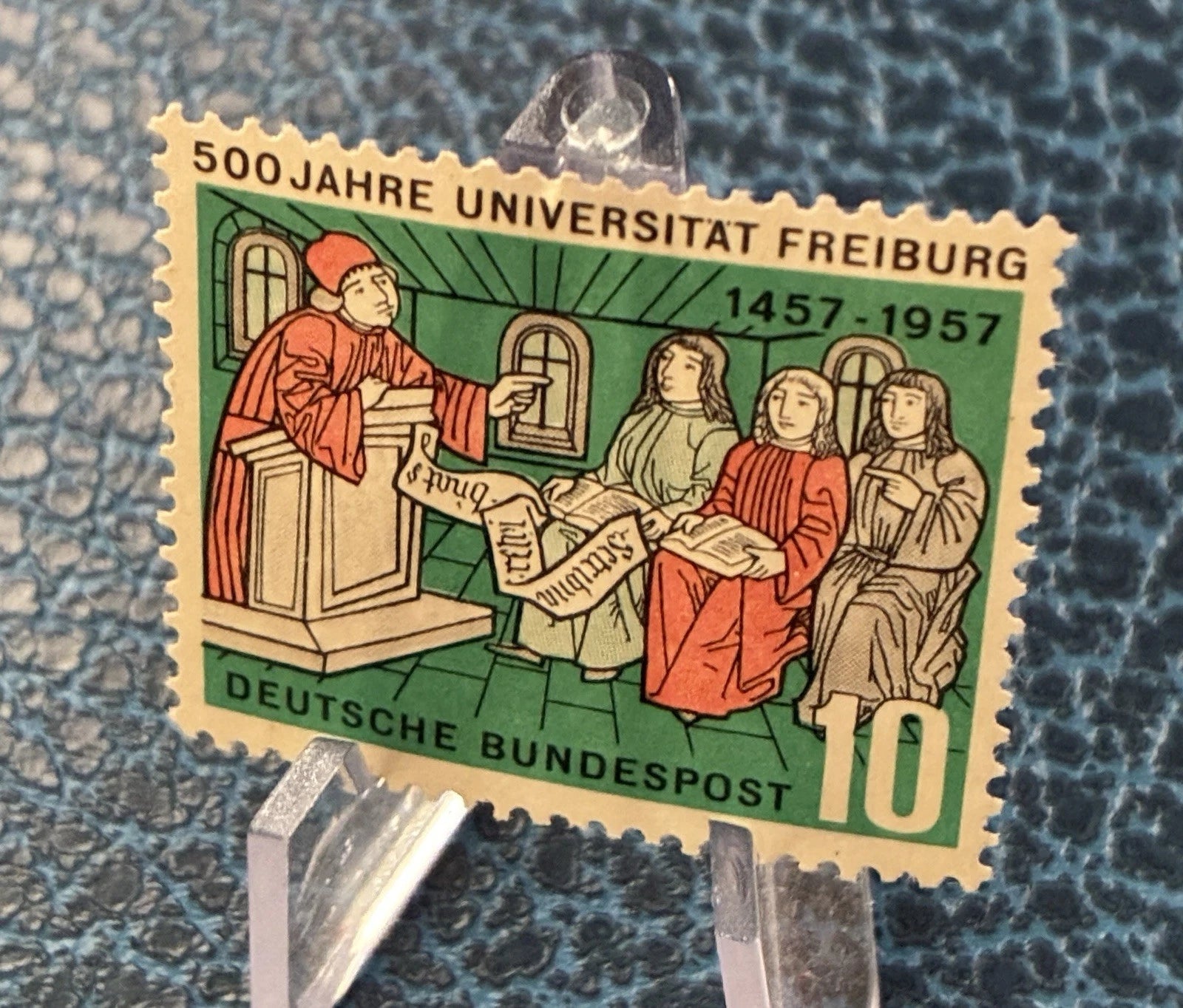 DEUTSCHE BUNDESPOST 10 Pf. 500 Jahre Uni Freiburg 1457-1957 Sondermarke