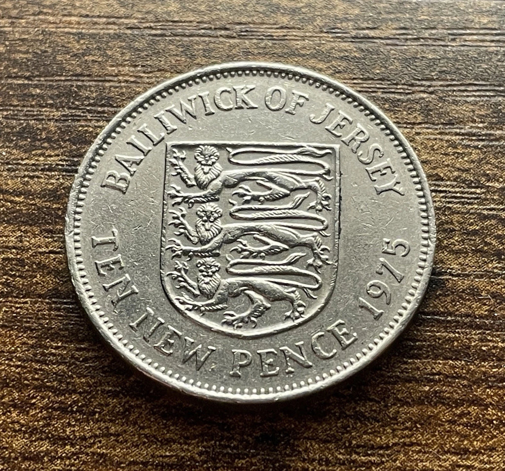 10 New Pence 1975 | Jersey | Bailiwick of Jersey | Elizabeth II. | Kupfer-Nickel Münze | schön