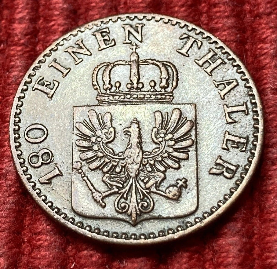 2 Pfenninge 1867 A | Historische Scheidemünze aus Preußen | Kupfer