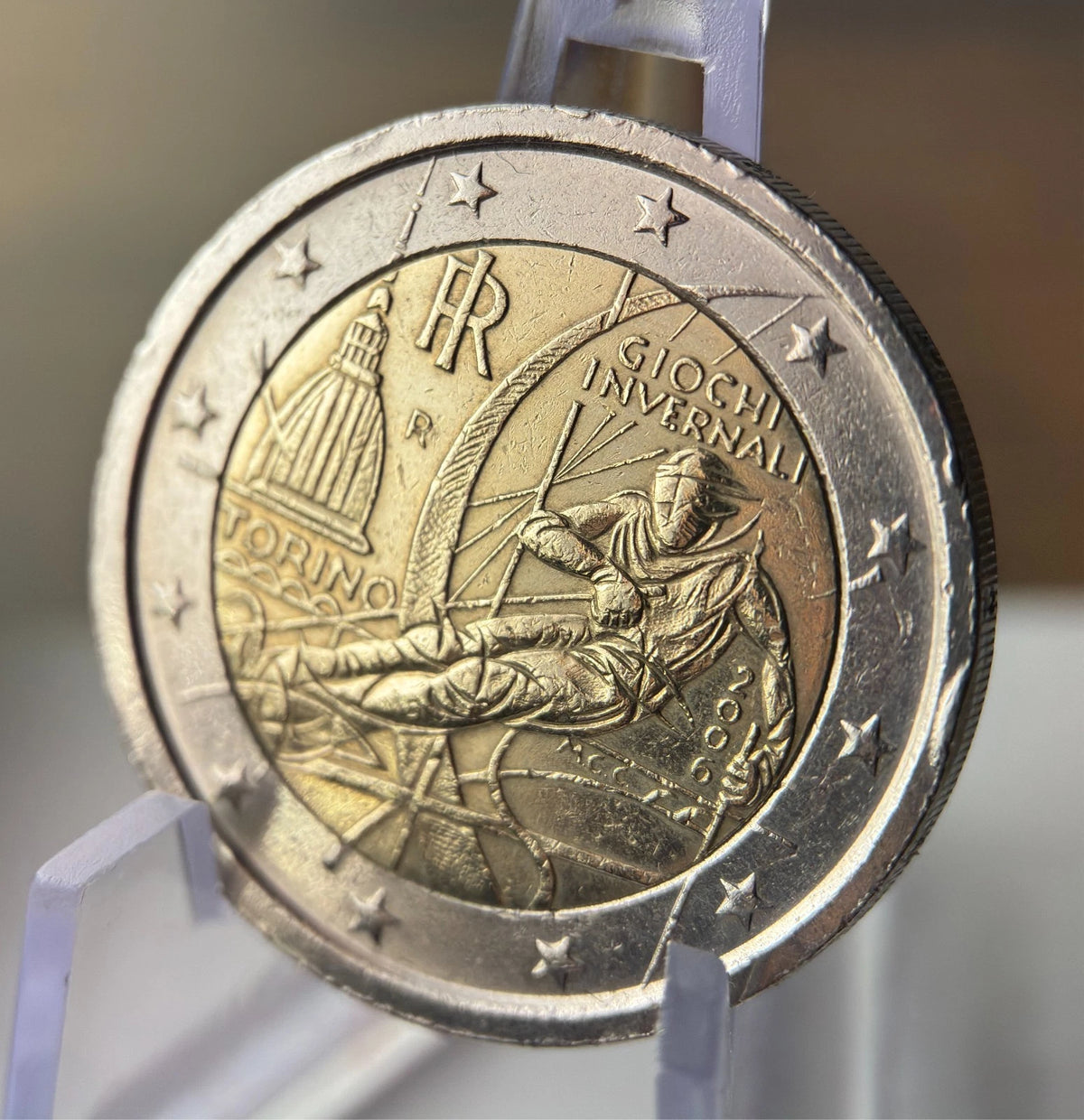 2 Euro 2006 | Italien | XX. Olympische Winterspiele Turin | Bi-Metall Münze | schön