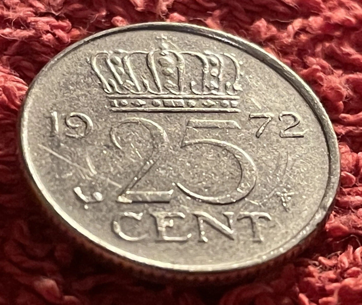 25 Cent 1972 | Niederlande | Königin Juliana | Münze aus Nickel | schön