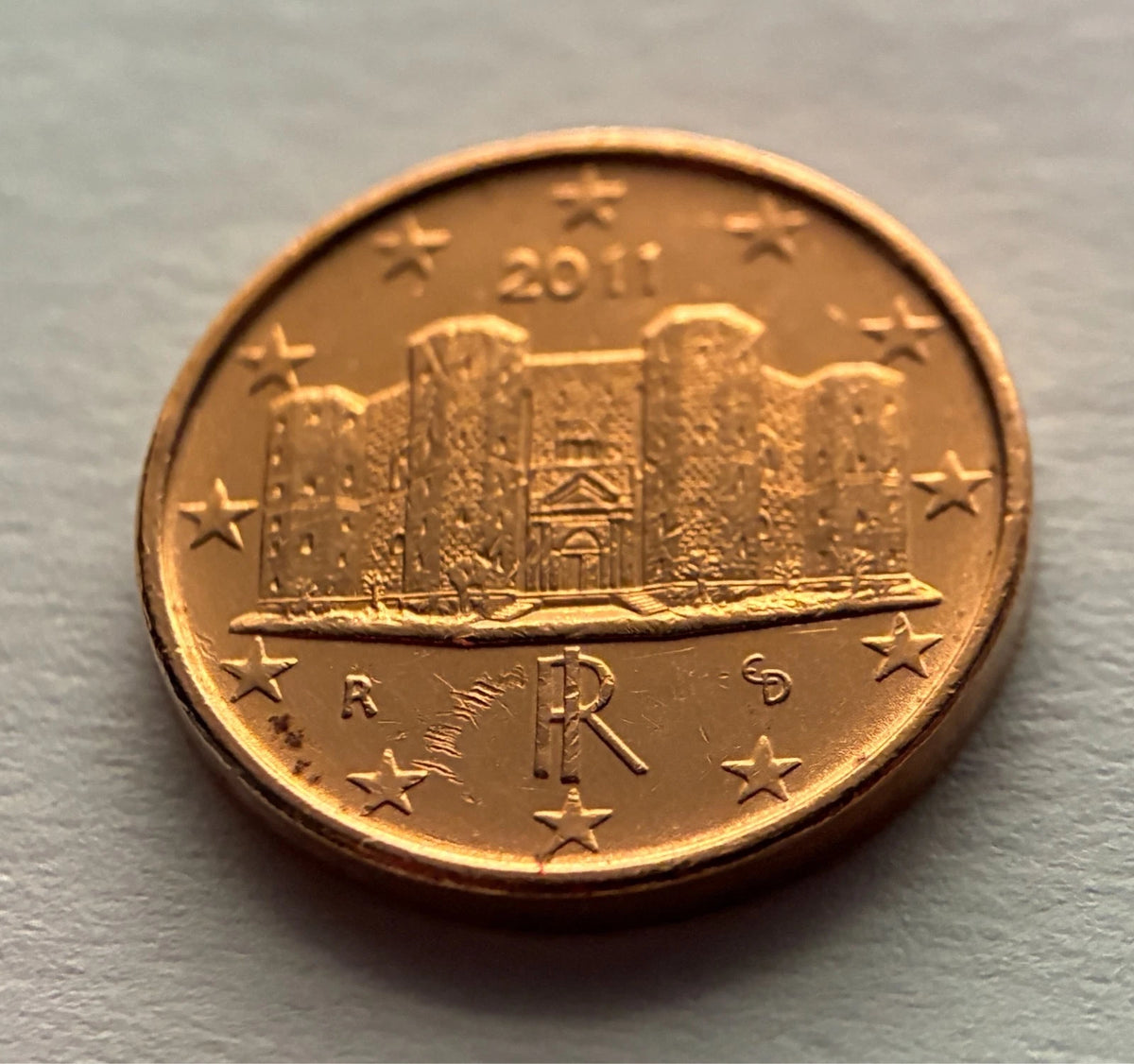 1 Cent 2011 | Italien | Castel del Monte, Apulien | Verkupferter Stahl | Sammlermünze