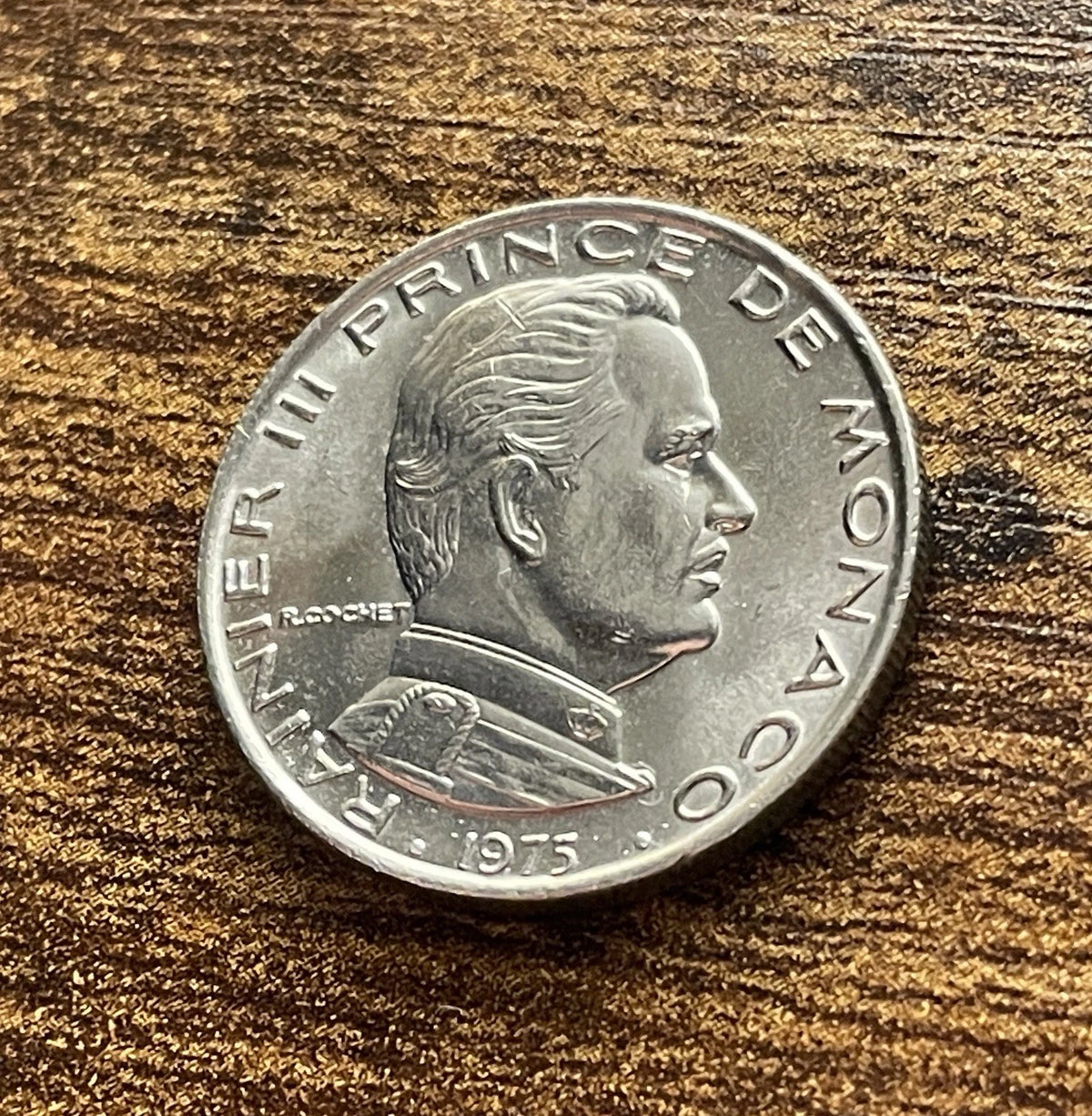 1 Franc 1975 | Monaco | Fürst Rainier III. | Deo Juvante | Nickel-Münze | vorzüglich