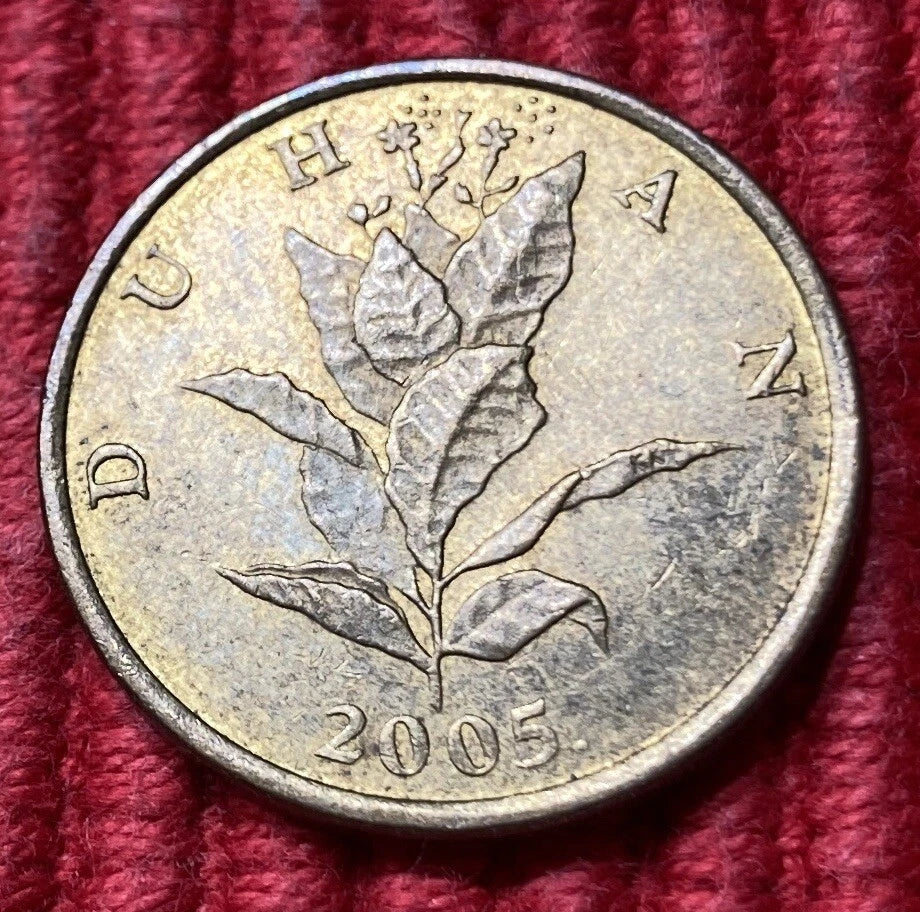 10 Lipa 2005 | Republik Kroatien | Tabakpflanze Duhan | Vermessingter Stahl Münze | sehr schön