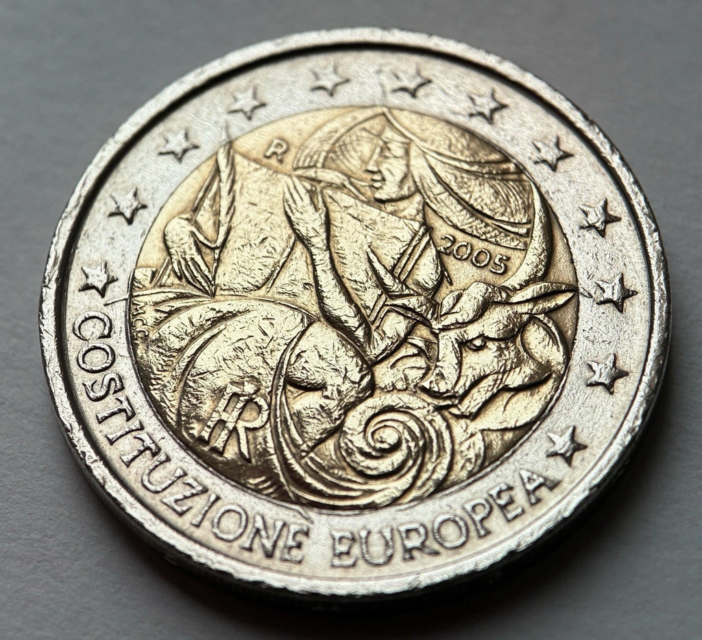 2 Euro 2005 | Italien | EU-Verfassung | Costituzione Europea | Bi-Metall Gedenkmünze | schön