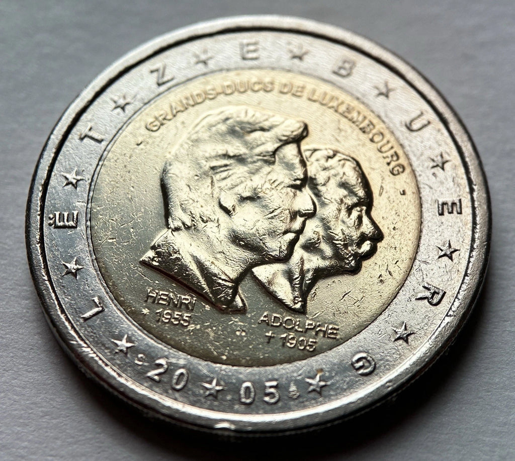 2 Euro 2005 | Luxemburg | Großherzöge Henri & Adolphe | Bi-Metall Gedenkmünze | schön