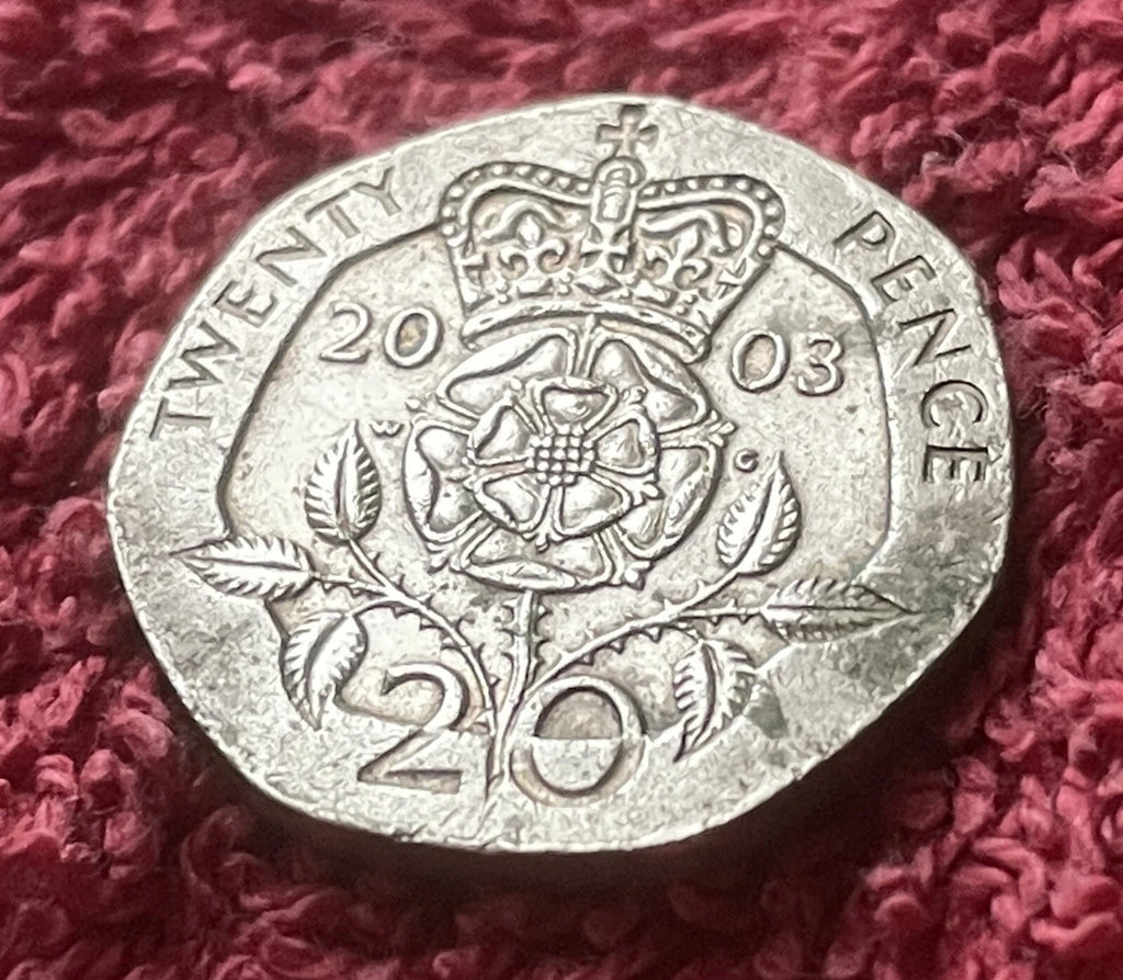 20 Pence 2003 | Großbritannien | Elizabeth II. | Tudor-Rose | Kupfer-Nickel Münze | schön
