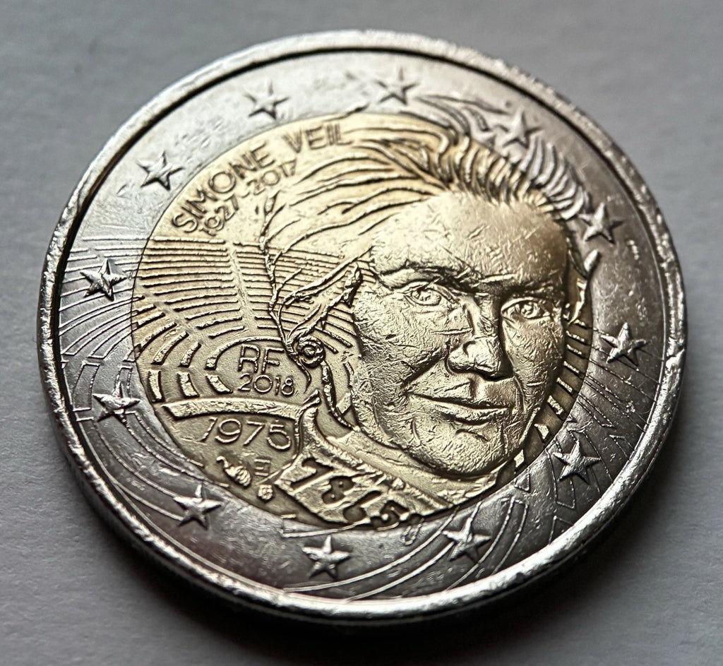 2 Euro 2018 | Frankreich | Simone Veil | Bi-Metall Gedenkmünze | schön