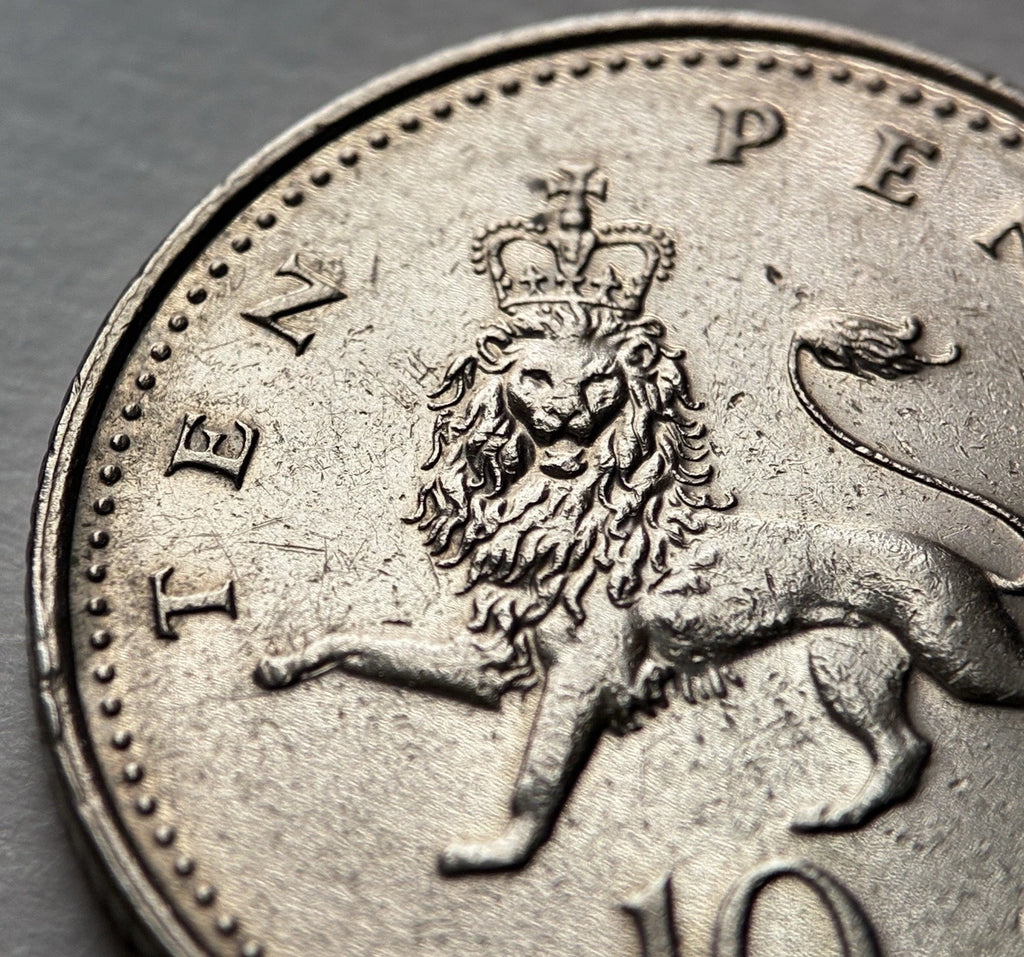 10 Pence 2000 | Großbritannien | Elizabeth II. | gekrönter Löwe | Kupfer-Nickel Münze