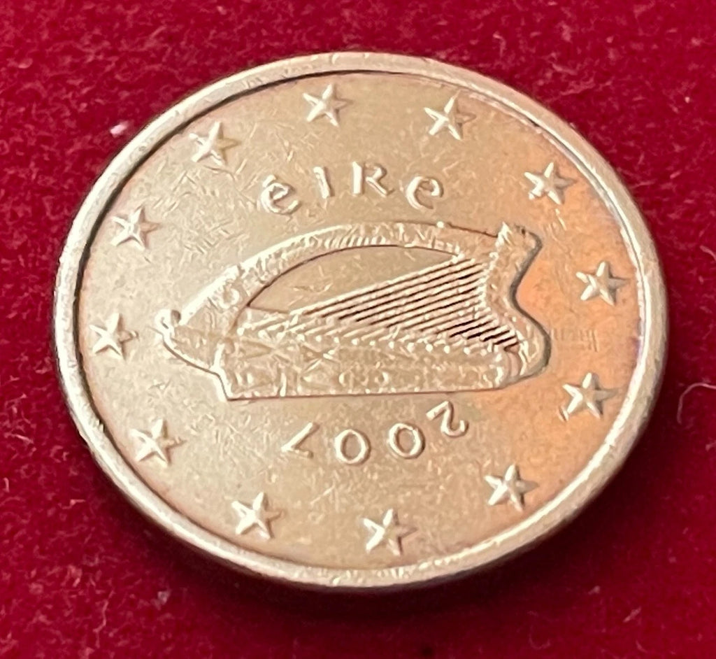 1 Cent 2007 | Irland | Harfe | Verkupferter Stahl Münze