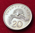 20 Cent 1991 | Singapur | Puderquastenpflanze | Kupfer-Nickel-Legierung Münze | schön