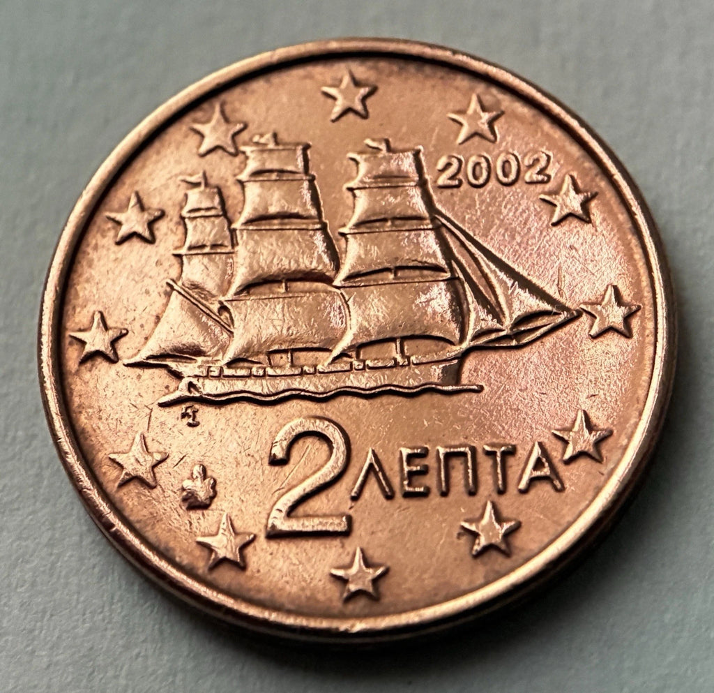 2 Cent 2002 | Griechenland | Griechische Korvette | Verkupferter Stahl Münze | sehr schön