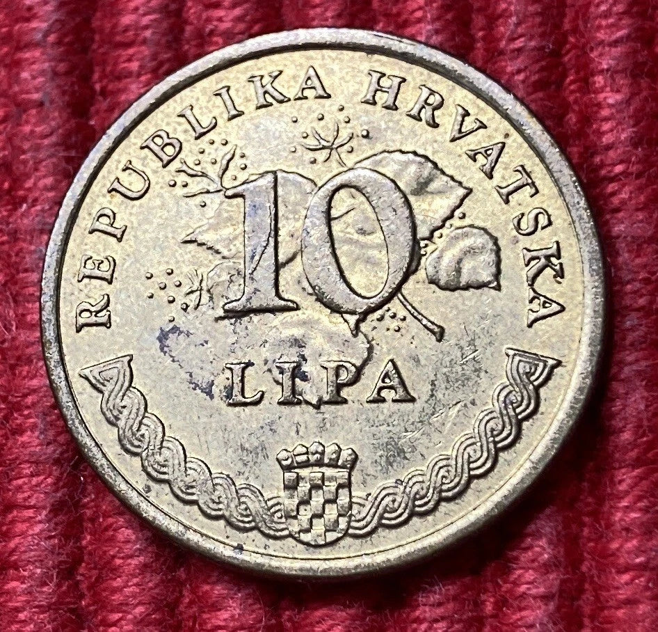 10 Lipa 2005 | Republik Kroatien | Tabakpflanze Duhan | Vermessingter Stahl Münze | sehr schön