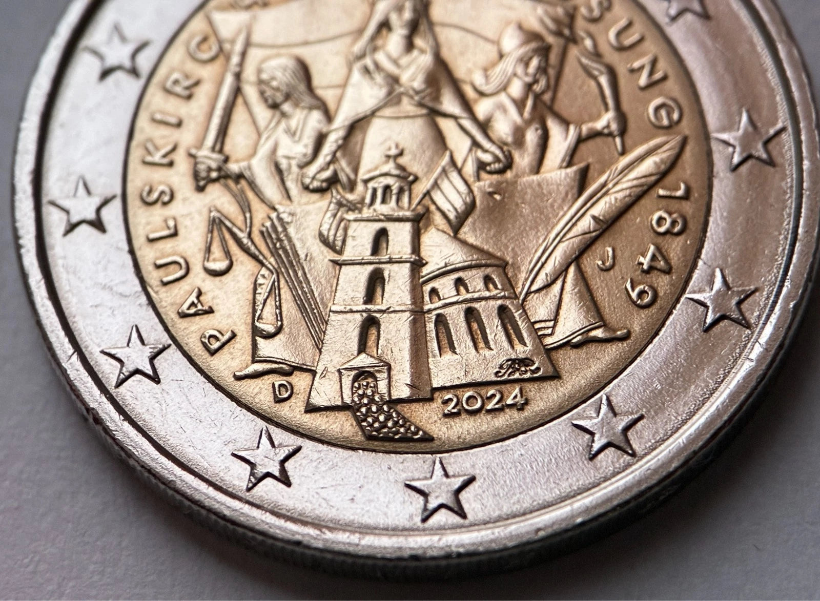 2 Euro 2024 J | Deutschland | 175 Jahre Paulskirchenverfassung | Bi-Metall Münze