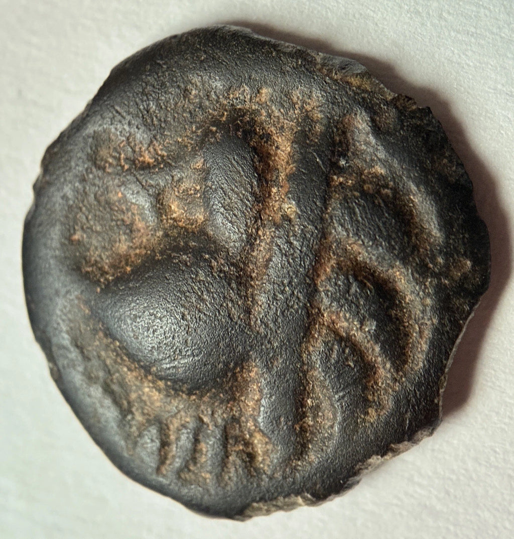 Kelten Gallien Leuci Potin - Obol 150-50 vor Chr. – Antike Bronzemünze / Sehr gut erhalten