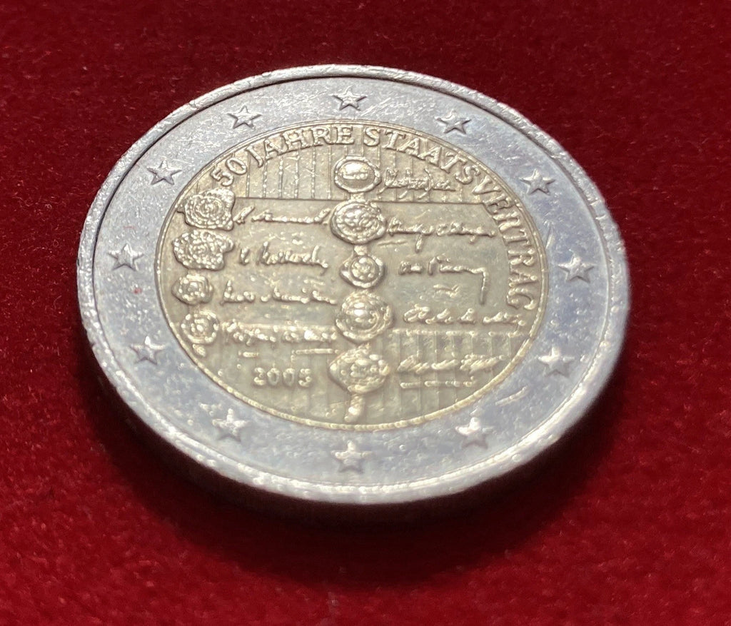 2 Euro 2005 | Österreich | 50 Jahre Staatsvertrag | Bi-Metall Gedenkmünze | schön