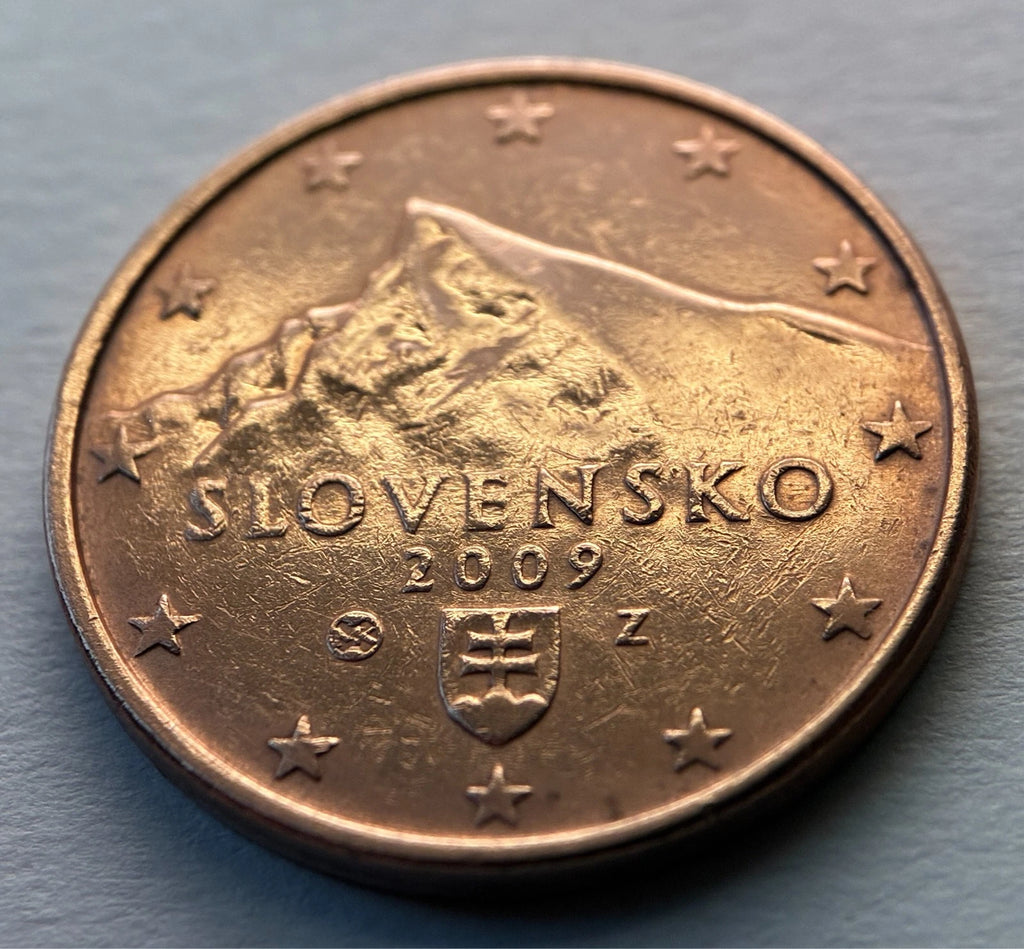 5 Cent 2009 | Slowakei | Berg Kriváň | Verkupferter Stahl Münze | schön