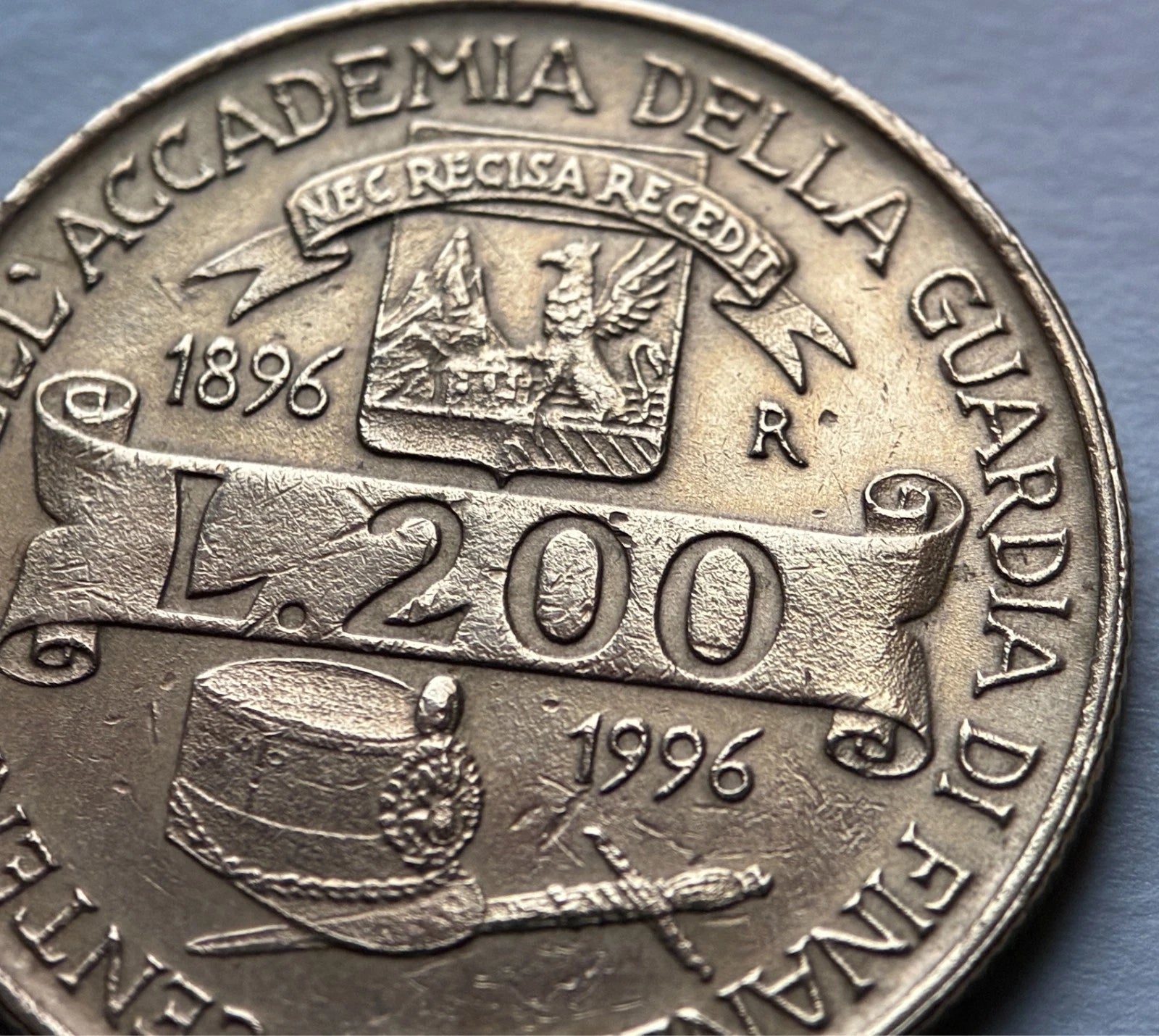 200 Lire 1996 | Italien | 100 Jahre Zollakademie Gedenkmünze