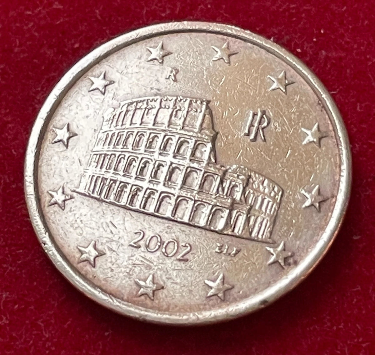 5 Cent 2002 | Italien | Kolosseum in Rom | Münze aus Verkupfertem Stahl | schön