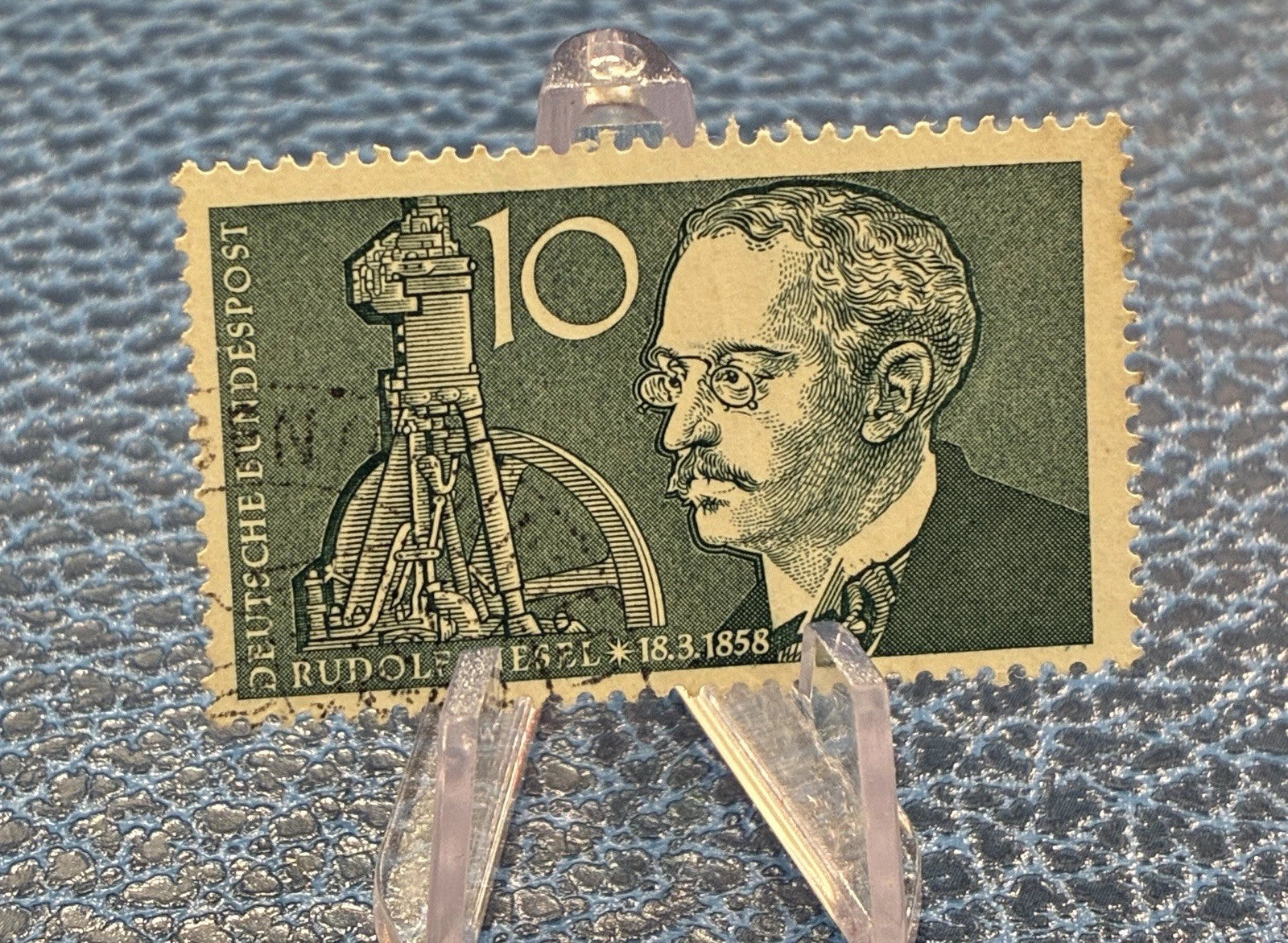 Deutsche Bundespost 1958 | 10 Pfennig | Rudolf Diesel | Erfinder | gestempelt | Briefmarke