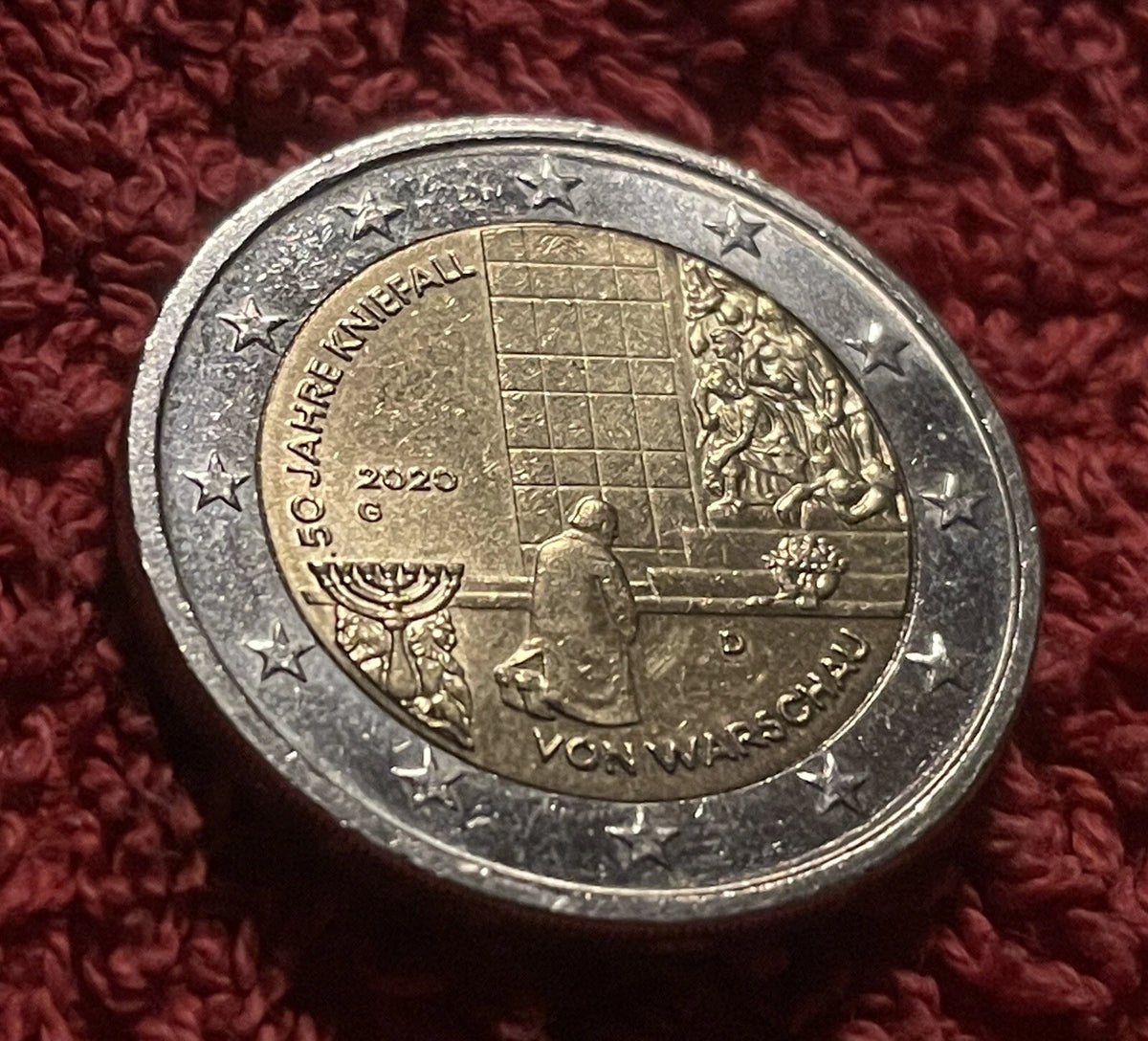 2 Euro 2020 G | Deutschland | 50 Jahre Kniefall von Warschau | Bi-Metall Gedenkmünze | schön