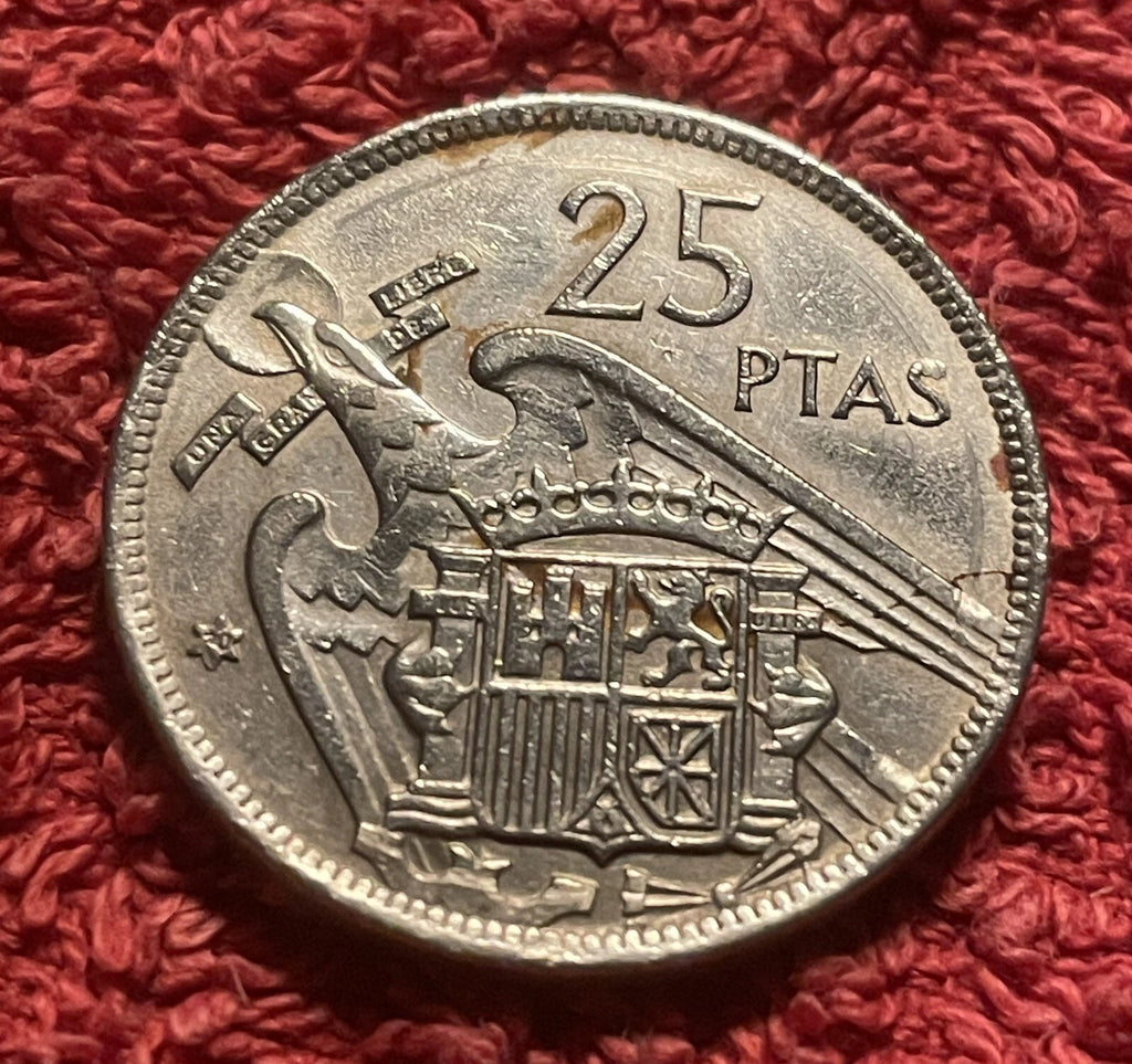 25 Peseten 1957 *70 | Spanien | Francisco Franco | Kupfer-Nickel Münze | schön