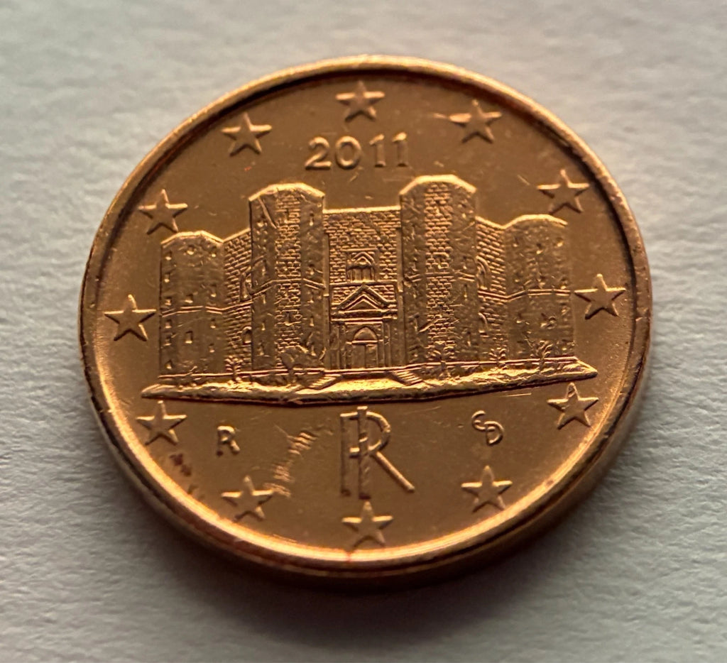 1 Cent 2011 | Italien | Castel del Monte, Apulien | Verkupferter Stahl | Sammlermünze