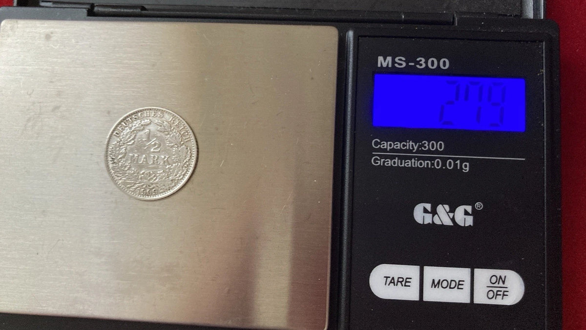 1/2 Mark 1909 A | Deutsches Reich | 900er Silbermünze | Historische Münze | vorzüglich