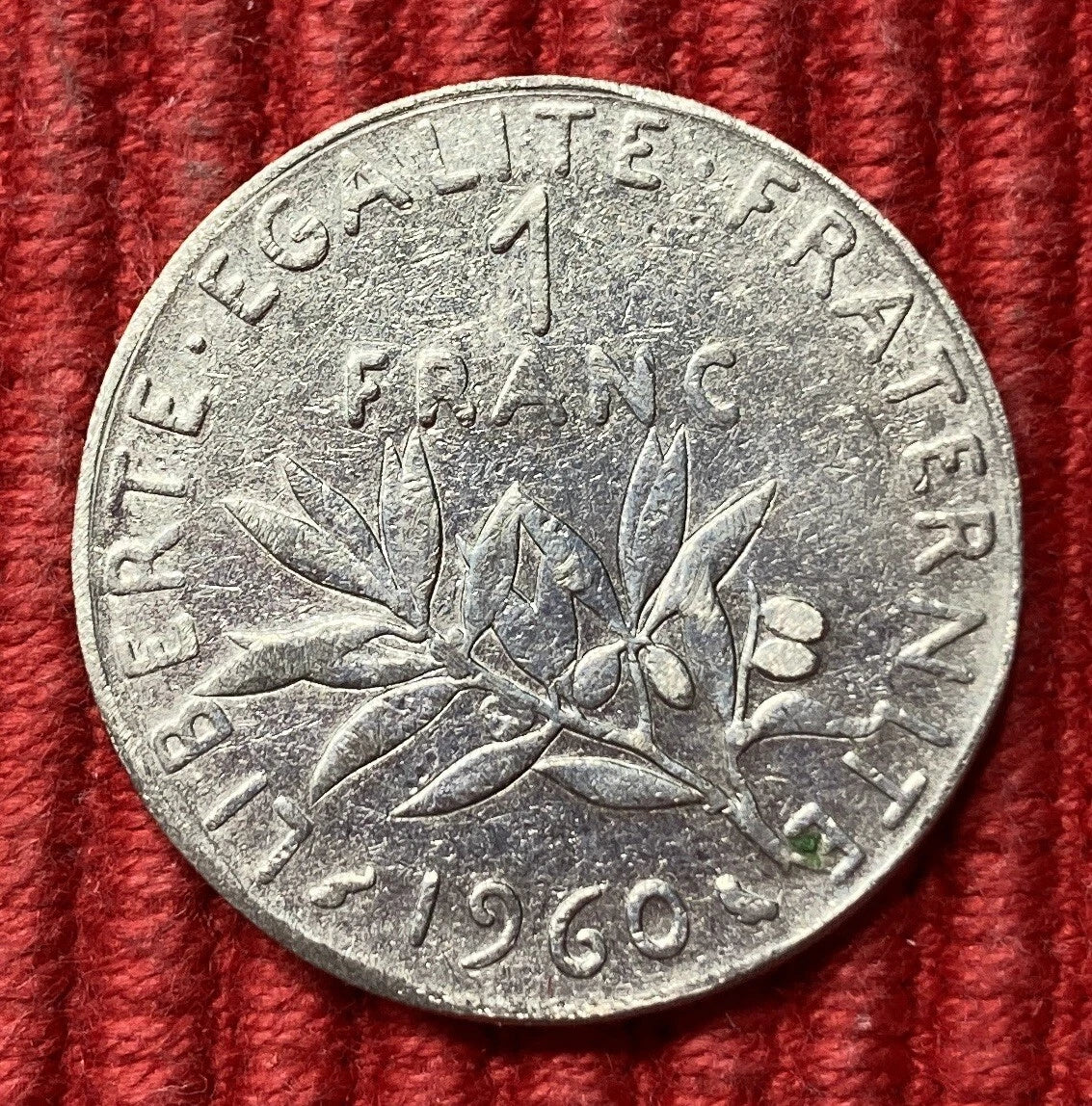 1 Franc 1960 | Frankreich | Olivenzweig | Semeuse | Münze aus Nickel