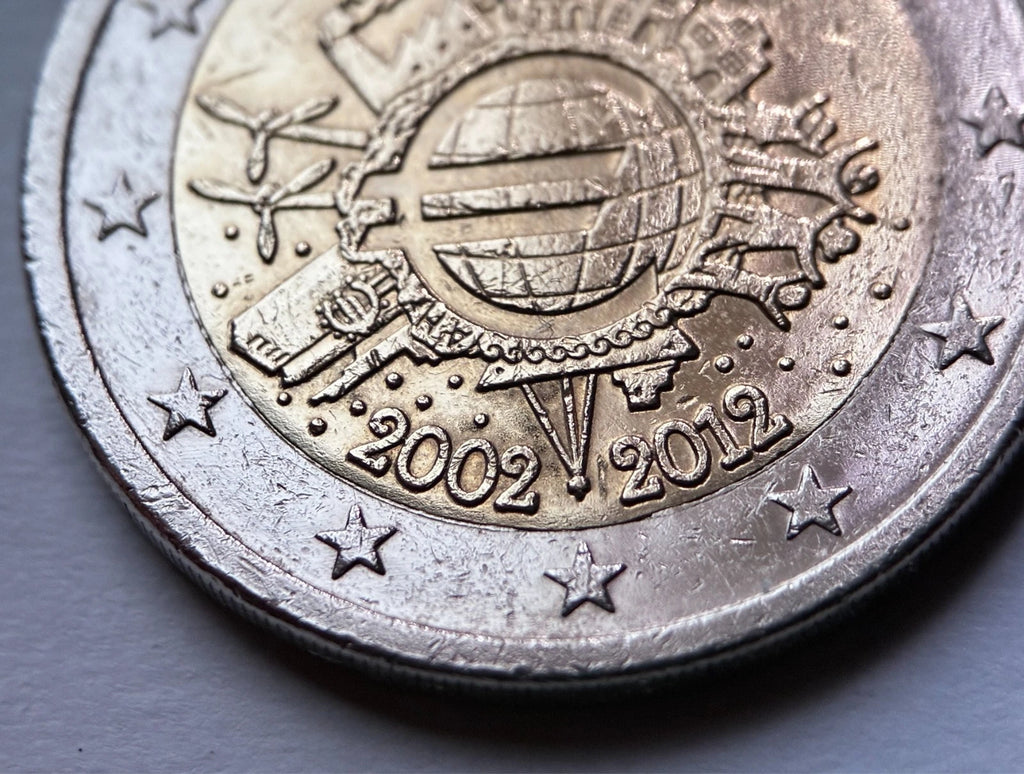 2 Euro 2012 | Estland | 10 Jahre Einführung des Euro (WWU) | Bi-Metall Gedenkmünze | schön