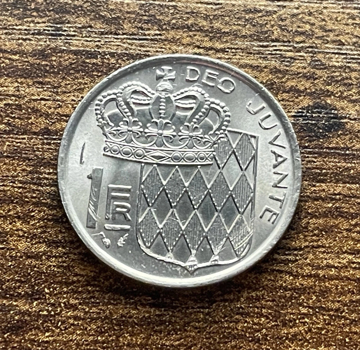 1 Franc 1975 | Monaco | Fürst Rainier III. | Deo Juvante | Nickel-Münze | vorzüglich