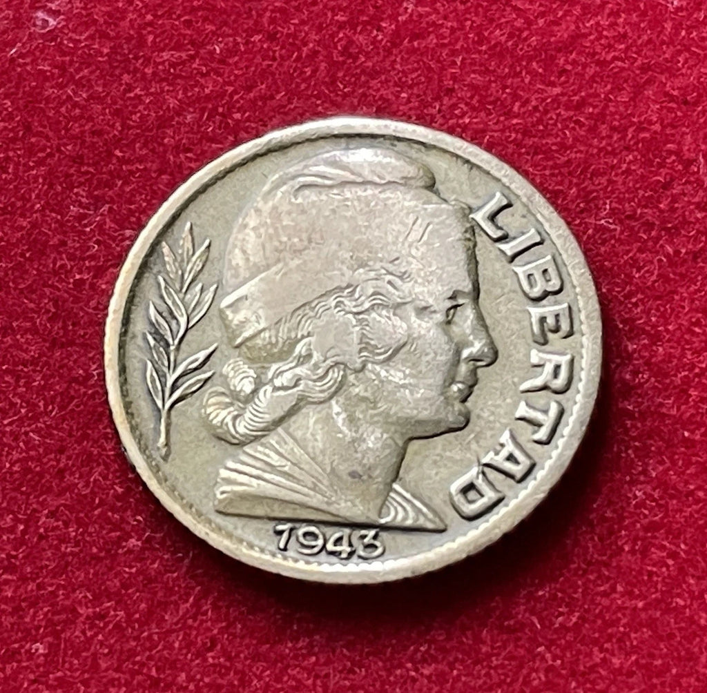 5 Centavos 1943 | Argentinien | Libertad & Stier | Aluminiumbronze Münze | schön